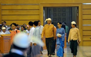 Myanmar's+new+president+Htin+Kyaw,+National+League+for+Democracy+party+leader+Aung+San+Suu+Kyi